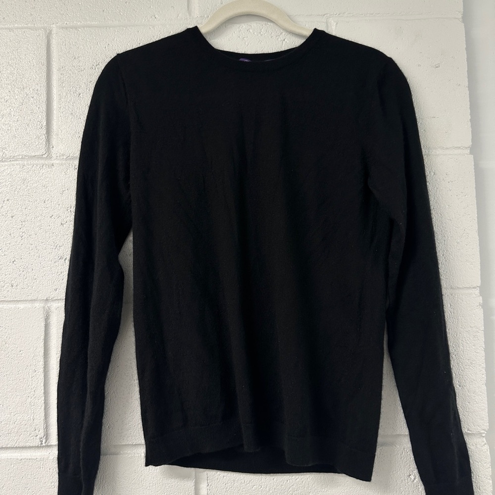 Women’s Black 100% Cashmere RALPH LAUREN PURPLE LABEL Sweater Size M